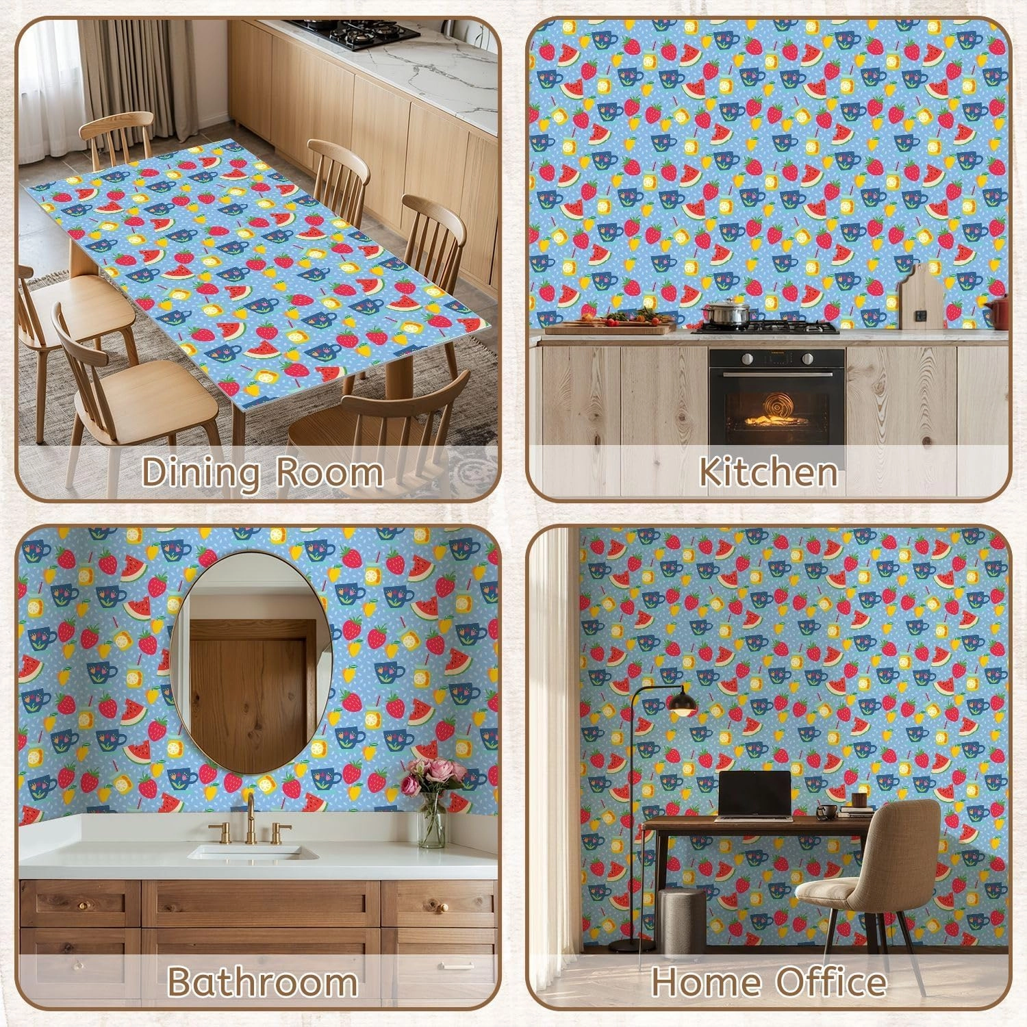 Peel and Stick Wallpaper Self Adhesive Wall Mural Childish Seamless Cute Contact Paper Renter Friendly Wallpaper for Kitchen Nursery Bedroom 17.7"x118"
