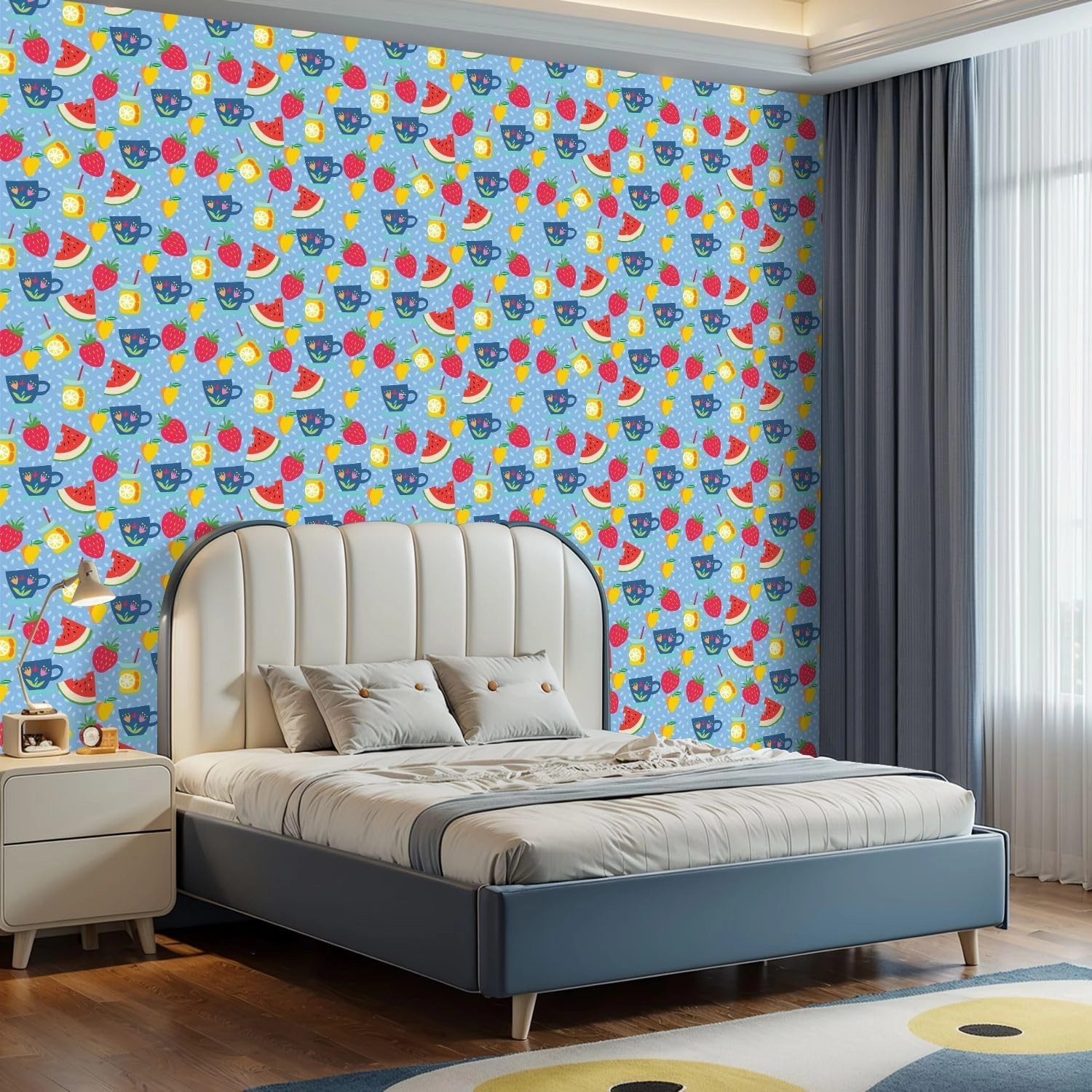 Peel and Stick Wallpaper Self Adhesive Wall Mural Childish Seamless Cute Contact Paper Renter Friendly Wallpaper for Kitchen Nursery Bedroom 17.7"x118"