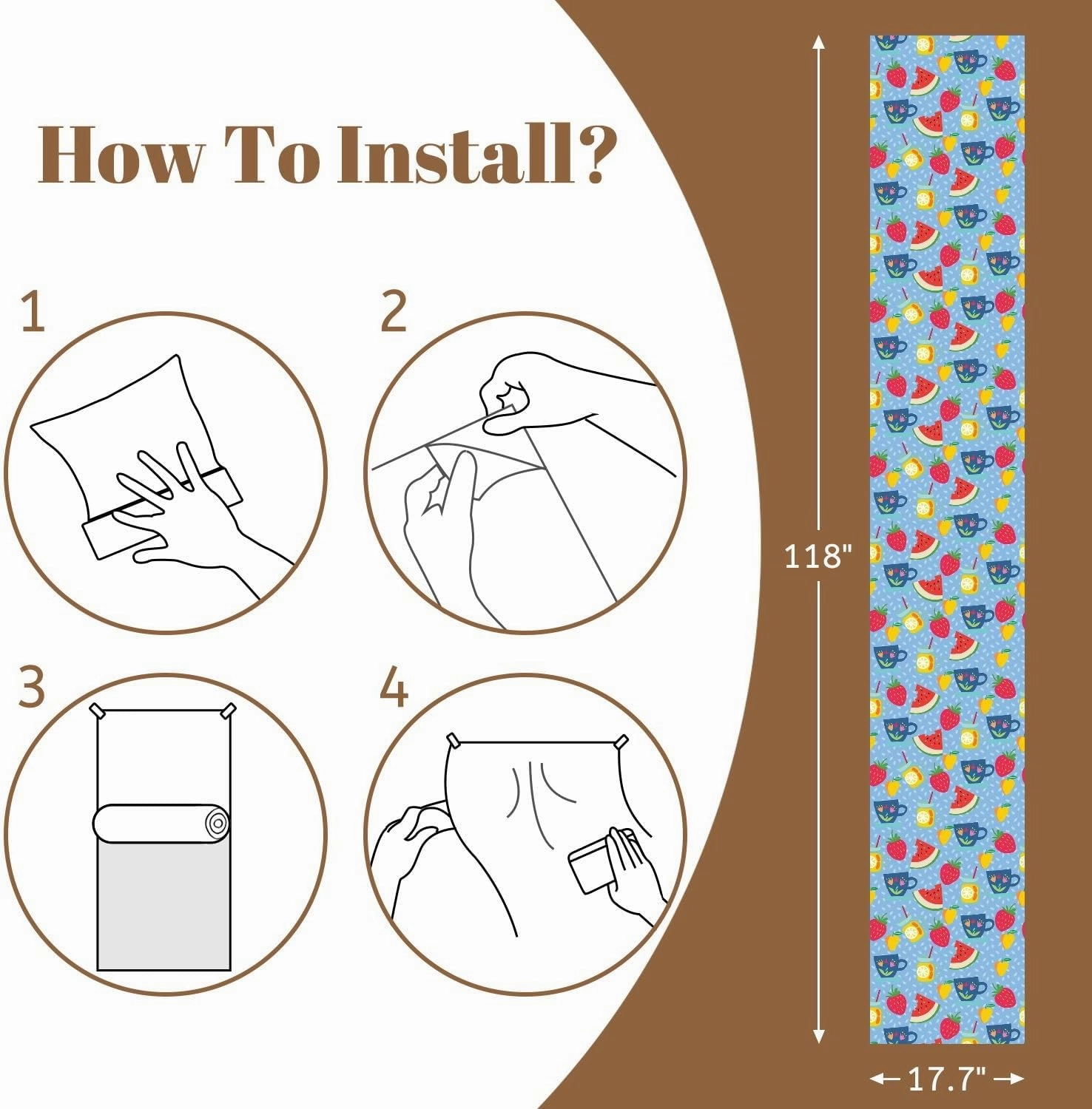 Peel and Stick Wallpaper Self Adhesive Wall Mural Childish Seamless Cute Contact Paper Renter Friendly Wallpaper for Kitchen Nursery Bedroom 17.7"x118"
