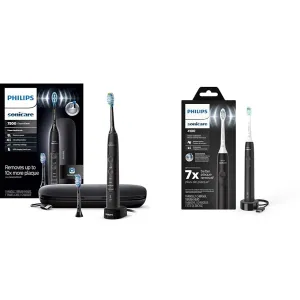 Philips Sonicare ExpertClean 7500, Rechargeable Electric Power Toothbrush, Black, HX9690/05 & 4100 Power Toothbrush, Rechargeable Electric Toothbrush with Pressure Sensor, Black