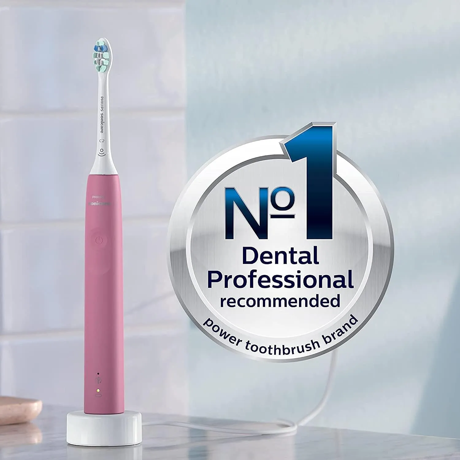 Philips Sonicare ProtectiveClean 4100 Rechargeable Electric Power Toothbrush, Pink, HX6815/01
