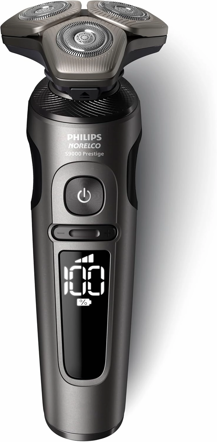 Philips Norelco S9000 Prestige Electric Shaver with Qi-Charger, Precision Trimmer and Premium Case, SP9872/86