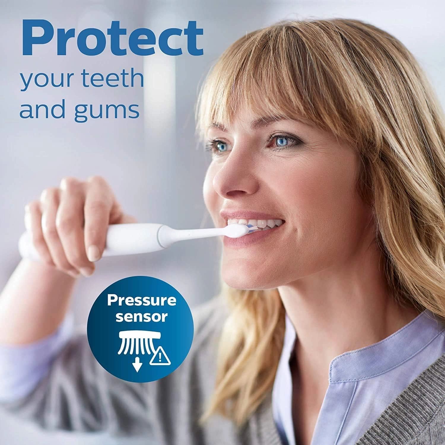 Philips Sonicare ProtectiveClean 5100 Rechargeable Electric Toothbrush, with Pressure Sensor, 3 Cleaning Modes, SmarTimer and QuadPacer, 14-Day Battery Life, Travel Case, Black, Model HX6850/60