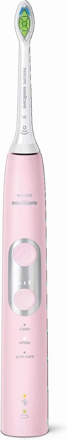 Philips Sonicare ProtectiveClean 6500 Rechargeable Electric Toothbrush, with Pressure Sensor, 3 Cleaning Modes, SmarTimer and QuadPacer, 14-Day Battery Life, Charging Travel Case, Pink, HX6462/06