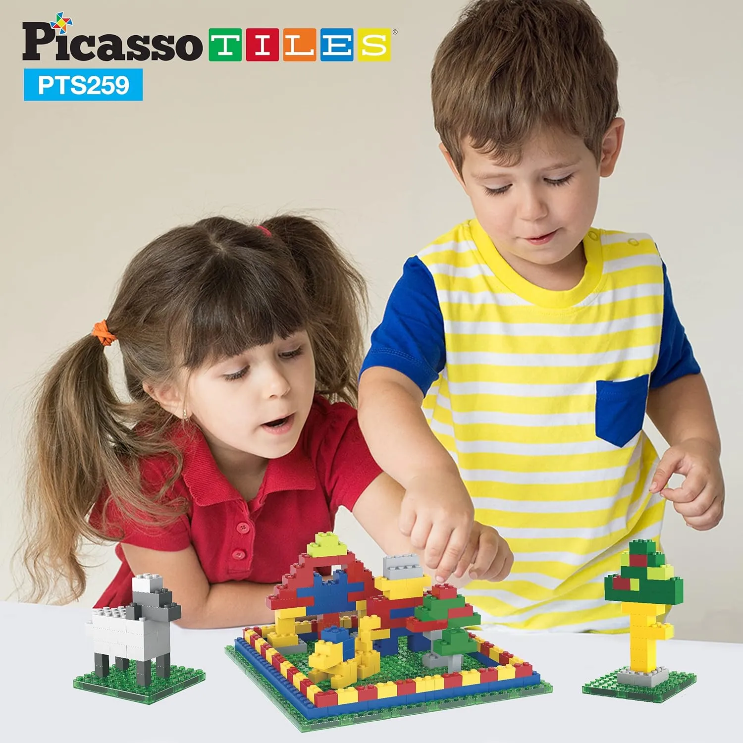 PicassoTiles 259pcs Magnetic Brick Tile Building Block Combo Set Compatible with Other Tiles Over 50  Combination STEM Toy Educational Toys for Ages 3  Toddler Boys and Girls Kids Activity Creativity