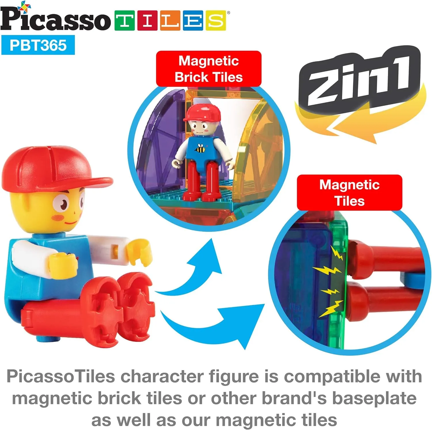 PicassoTiles 316 PCs Activity Table with Magnetic Tiles and Building Brick Blocks, Playset Table with Magnetic Action Figures & Storage Included, Can be Use as Water & Sand Tables STEM Toys Ages 3 