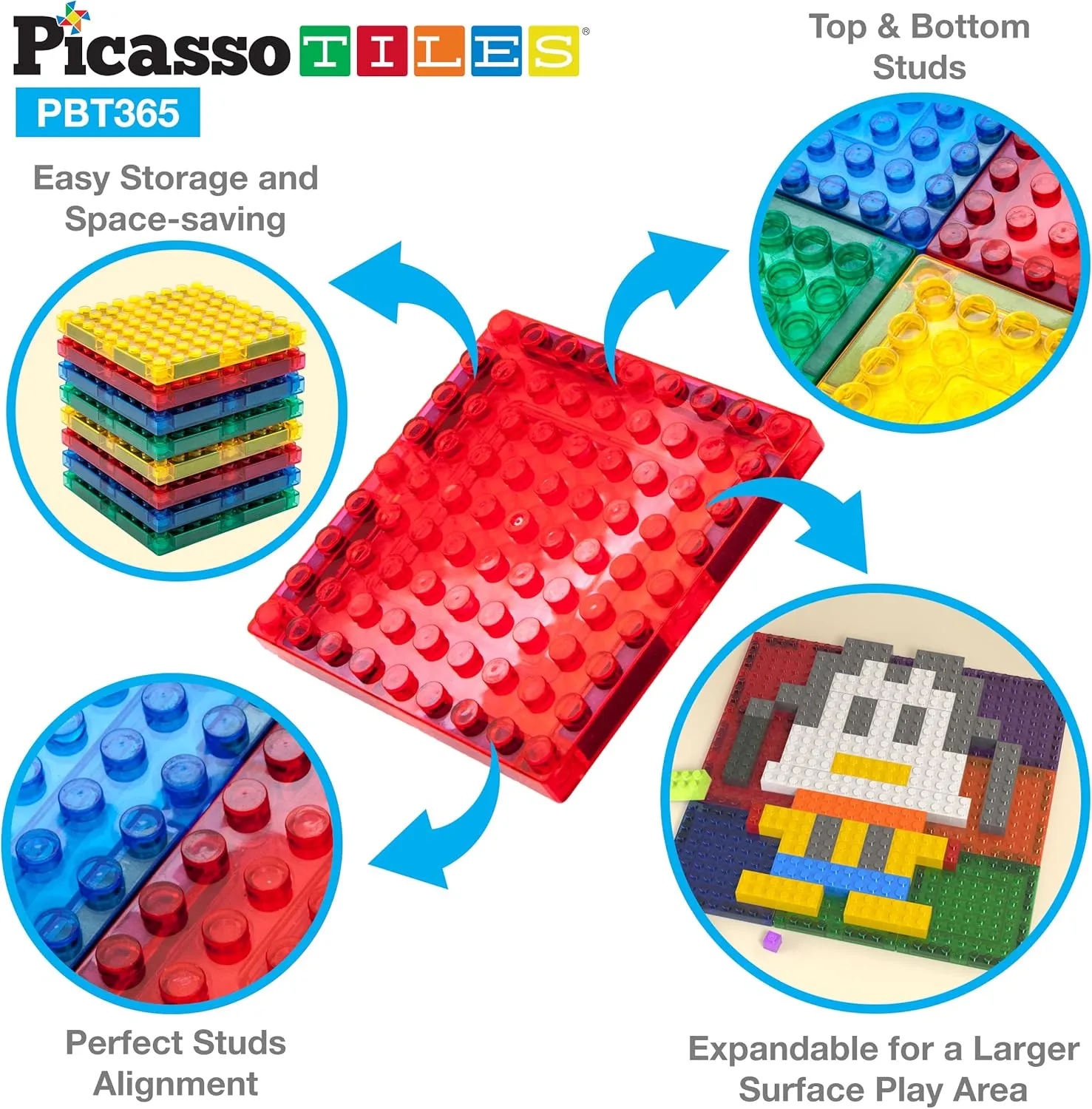PicassoTiles 316 PCs Activity Table with Magnetic Tiles and Building Brick Blocks, Playset Table with Magnetic Action Figures & Storage Included, Can be Use as Water & Sand Tables STEM Toys Ages 3 