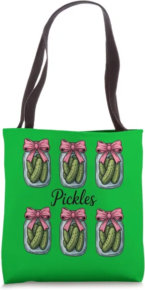 Pickles Cute Coquette Jar with Bows Aesthetic Tote Bag