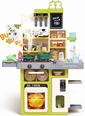 Play Kitchen for Toddlers 1-3 Pretend Play Toys with Sound and Light Steam Play Sink Cooking Stove Play Kitchen Accessories Kitchen Set Kids 1-3 2-4 Little Girl Toys for 1 2 3 4  Year (Green)