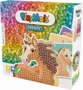 Playmais Trendy Mosaic Horse Creative Craft kit for Girls and Boys from 6 Years | 3000 Pieces & 6 Mosaic templates with Horses | stimulates Creativity & Motor Skills | Natural Toy