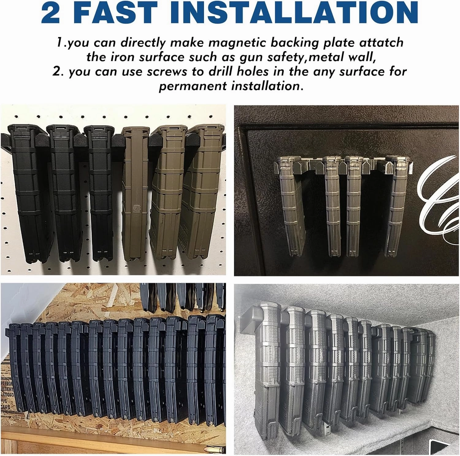 PMAG Rack Wall Mount,Mag Holder|AR Magazine Hodler|Wall Mount Display Mag Storage,Home Magazine Storage Rack,Mag Rack for Gun Safe,Locker,Cabinet,Wall