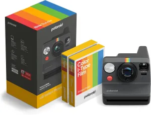 Polaroid Now 3rd Generation I-Type Instant Camera   Film Bundle - Now Black Camera   16 Color Photos (6560)