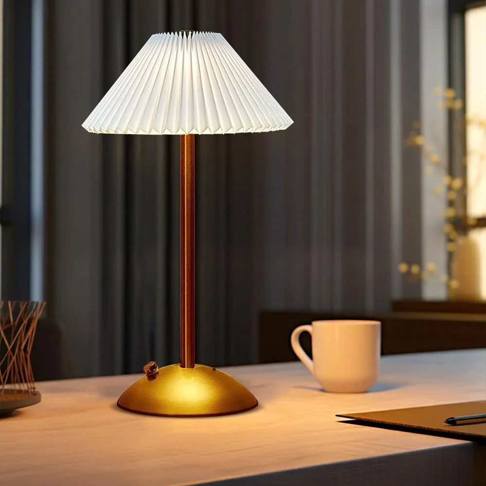 Portable LED Table Lamp with Touch Sensor, 3 Color Touch Control Rechargeable, 3-Levels Brightness Metal Desk, Bedside, Dining Room Light (White)