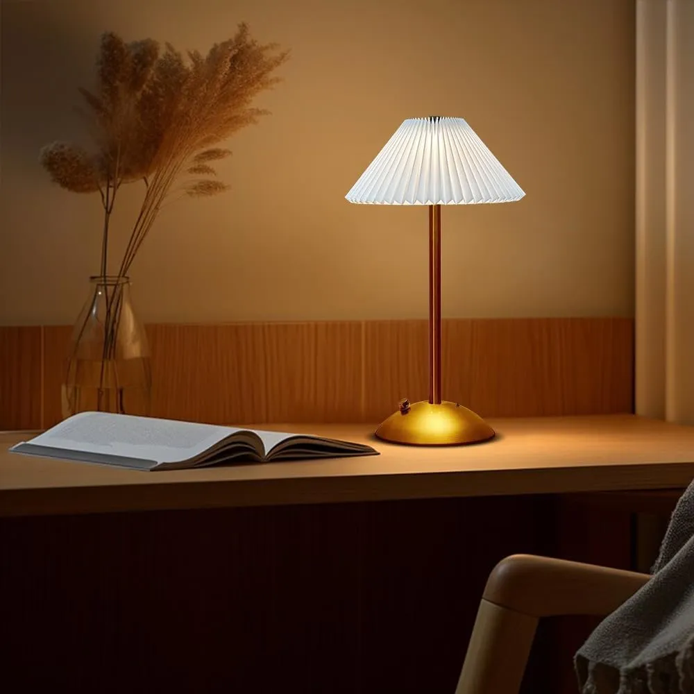 Portable LED Table Lamp with Touch Sensor, 3 Color Touch Control Rechargeable, 3-Levels Brightness Metal Desk, Bedside, Dining Room Light (White)