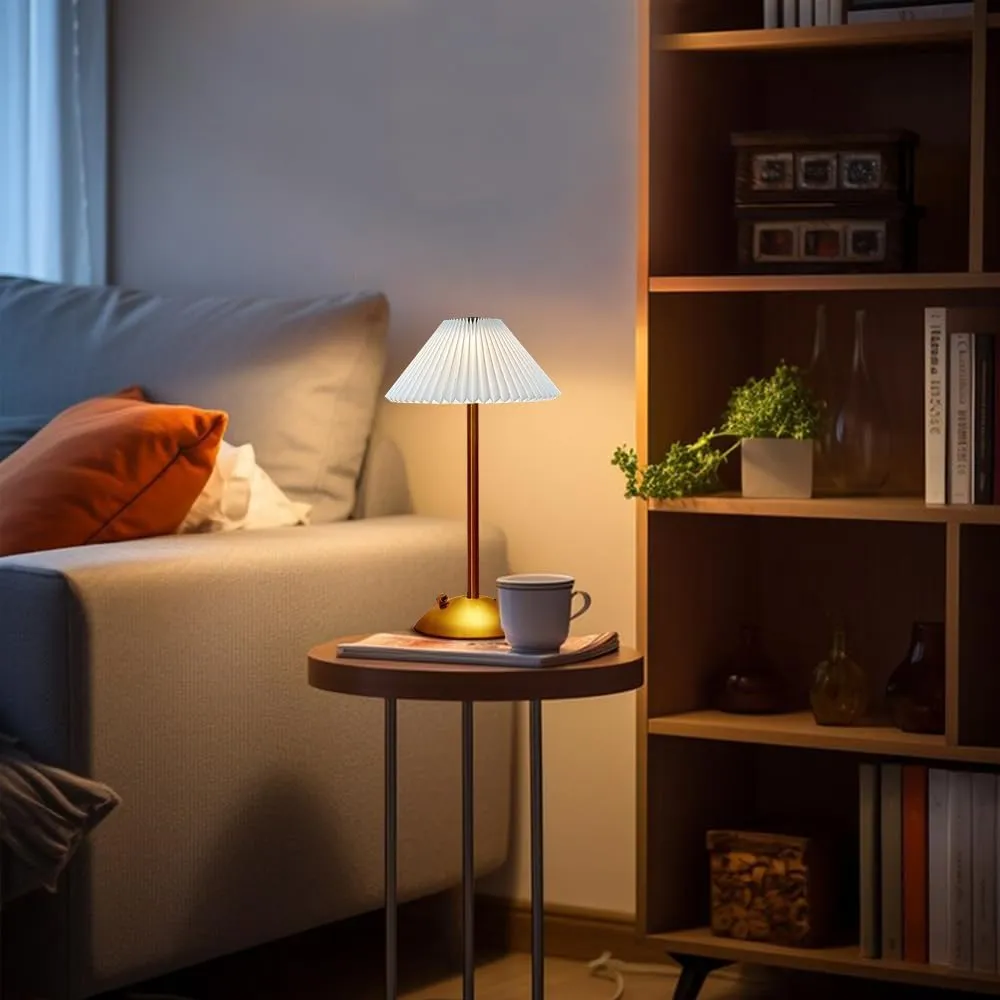 Portable LED Table Lamp with Touch Sensor, 3 Color Touch Control Rechargeable, 3-Levels Brightness Metal Desk, Bedside, Dining Room Light (White)