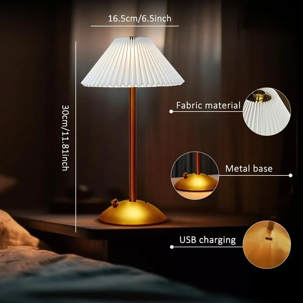 Portable LED Table Lamp with Touch Sensor, 3 Color Touch Control Rechargeable, 3-Levels Brightness Metal Desk, Bedside, Dining Room Light (White)