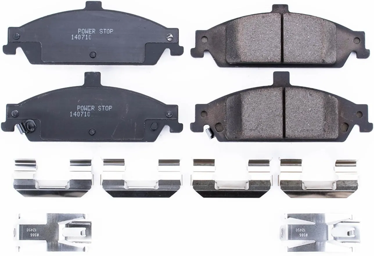 Power Stop 17-727, Z17 Front Ceramic Brake Pads with Hardware For Chevrolet Classic, Chevrolet Malibu, Oldsmobile Alero, Oldsmobile Cutlass, Pontiac Grand Am [Model Specific]
