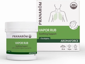 Pranarom USDA Certified Organic Vapor Rub (80ml) with Eucalyptus, Rosemary, & Thyme for Congestion and Sinus Support, Relieve Cough & Congestion, Petroleum Free, Safe for Kids & Adults