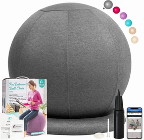ProBalanceΩ Ball Chair, Yoga Ball Chair Exercise Ball Chair with Slipcover and Base for Home Office Desk, Birthing & Pregnancy, Stability Ball & Balance Ball Seat to Relieve Back Pain, Multiple color size