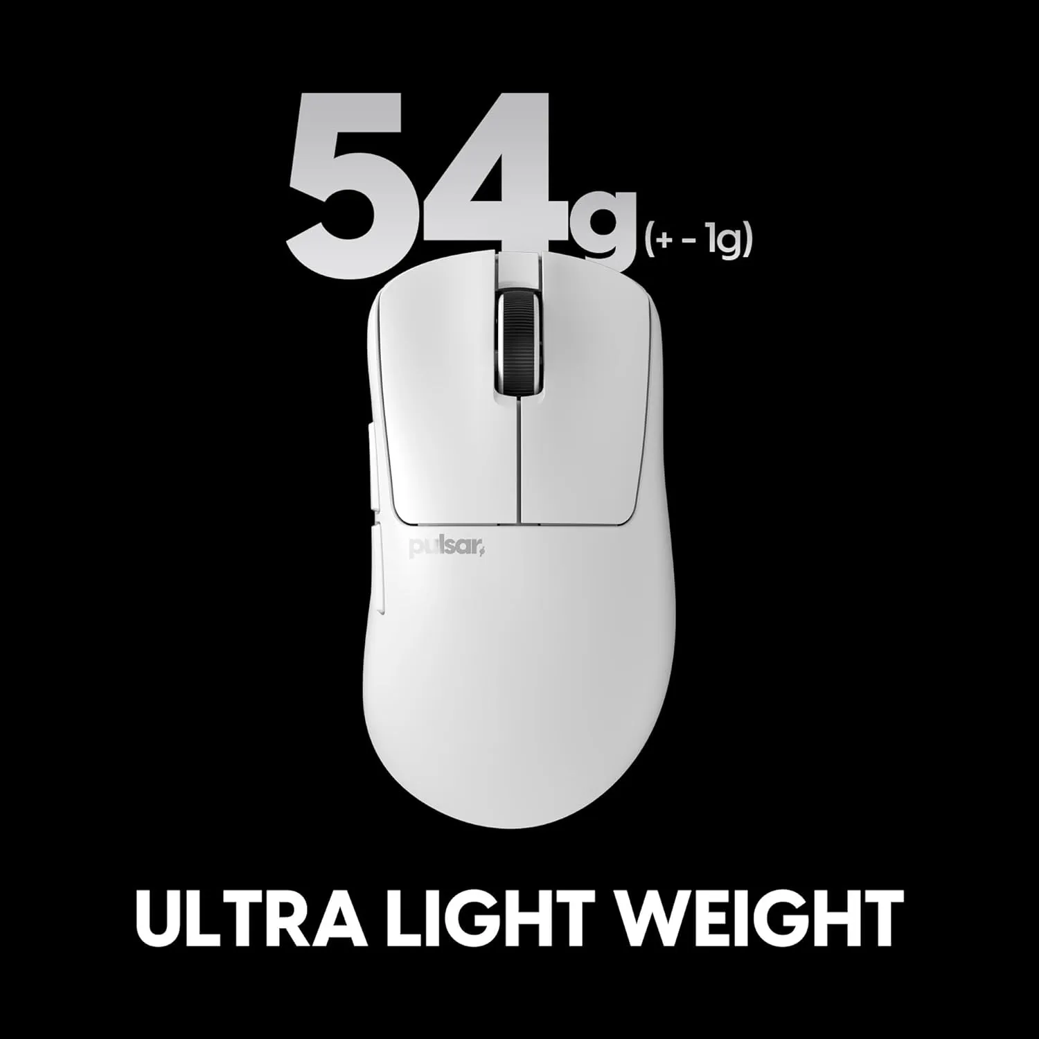 Pulsar Gaming Gears Xlite v4 Wireless Gaming Mouse, Ultra Lightweight 1.9 oz (54g), Ergonomic, Optical Switch, 32000 DPI, 750 IPS, XS-1 Sensor, 8k Compatible (Medium, White)