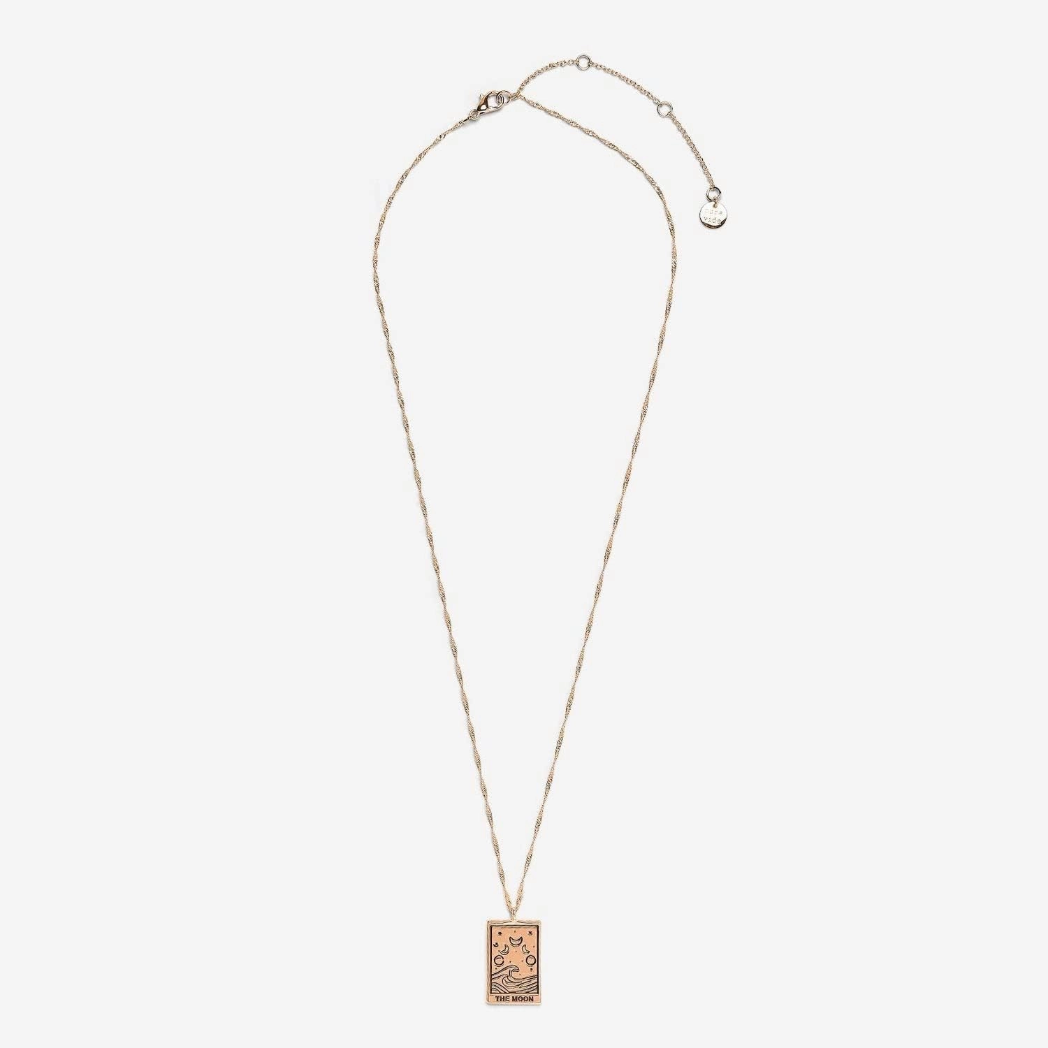 Pura Vida 18" Silver or Rose Gold Tarot Pendant Necklace - Handmade Statement Necklace with Silver or Rose Gold Chain - Long Necklaces, Boho Jewelry for Women - 3" Extender