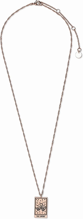 Pura Vida 18" Silver or Rose Gold Tarot Pendant Necklace - Handmade Statement Necklace with Silver or Rose Gold Chain - Long Necklaces, Boho Jewelry for Women - 3" Extender