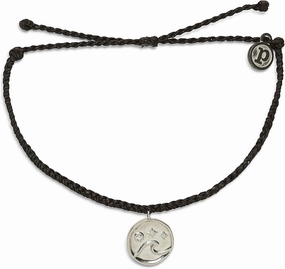 Pura Vida Bracelet Silver or Gold Crystal Wave Coin Charm Bracelet - Handmade with Czech Crystal, Adjustable with Waterproof Band - Stackable Bracelets, Handmade Braceletss