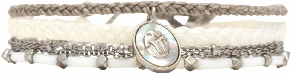 Pura Vida Bracelets Pack Silver Frost Style Pack - 3-Piece Boho Bracelet Stack