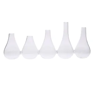 Quintuplet Set of Five Joined Glass Vases