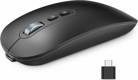 RaceGT USB C Wireless Mouse, Rrechargeable Dual-Mode Mouse(Type-c and Bluetooth), Slim Mice for MacBook Air/Pro, Silent Travel Mice for iPad Mac Laptop PC Computer