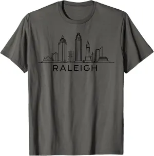Raleigh North Carolina NC City Skyline Drawing Souvenir Gift T-Shirt