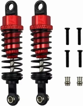 Rc Shock Absorber For WLtoys A949 A959 A969 A979 K929 A959-b A969-b A979-b K929-b 2PCS 1:18 Metal Shock Absorber RC Car Parts Accessories Replacement Use(Red)