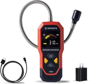Rechargeable HVAC Refrigerant Leak Detector, Halogen Freon Sniffer, Air Conditioning Detection, Automotive Gas Finder (SFD200 Refrigerant Detector)