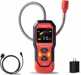 Rechargeable HVAC Refrigerant Leak Detector, Halogen Freon Sniffer, Air Conditioning Detection, Automotive Gas Finder (SFD201 Refrigerant&Combustible Gas Detector)