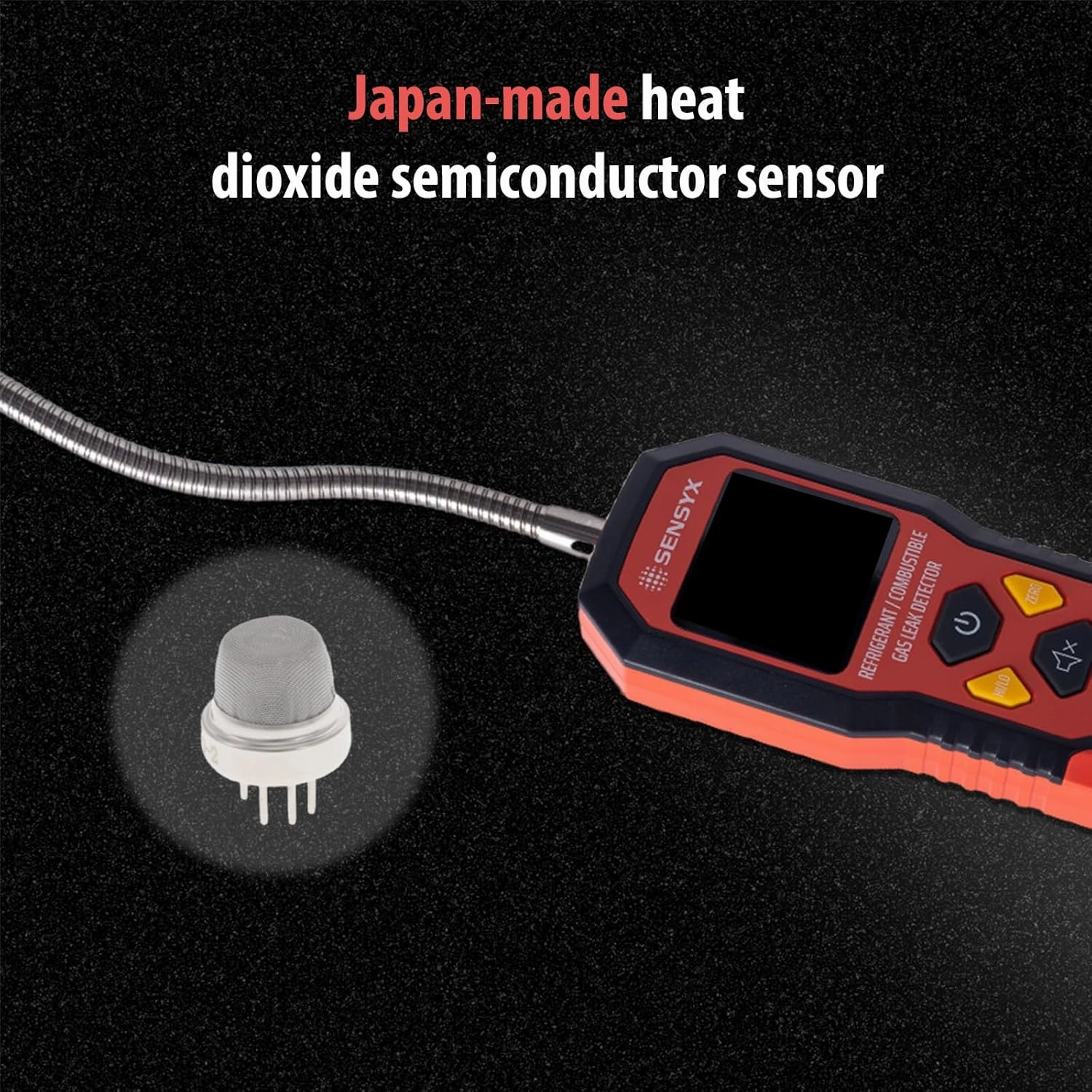 Rechargeable HVAC Refrigerant Leak Detector, Halogen Freon Sniffer, Air Conditioning Detection, Automotive Gas Finder (SFD201 Refrigerant&Combustible Gas Detector)
