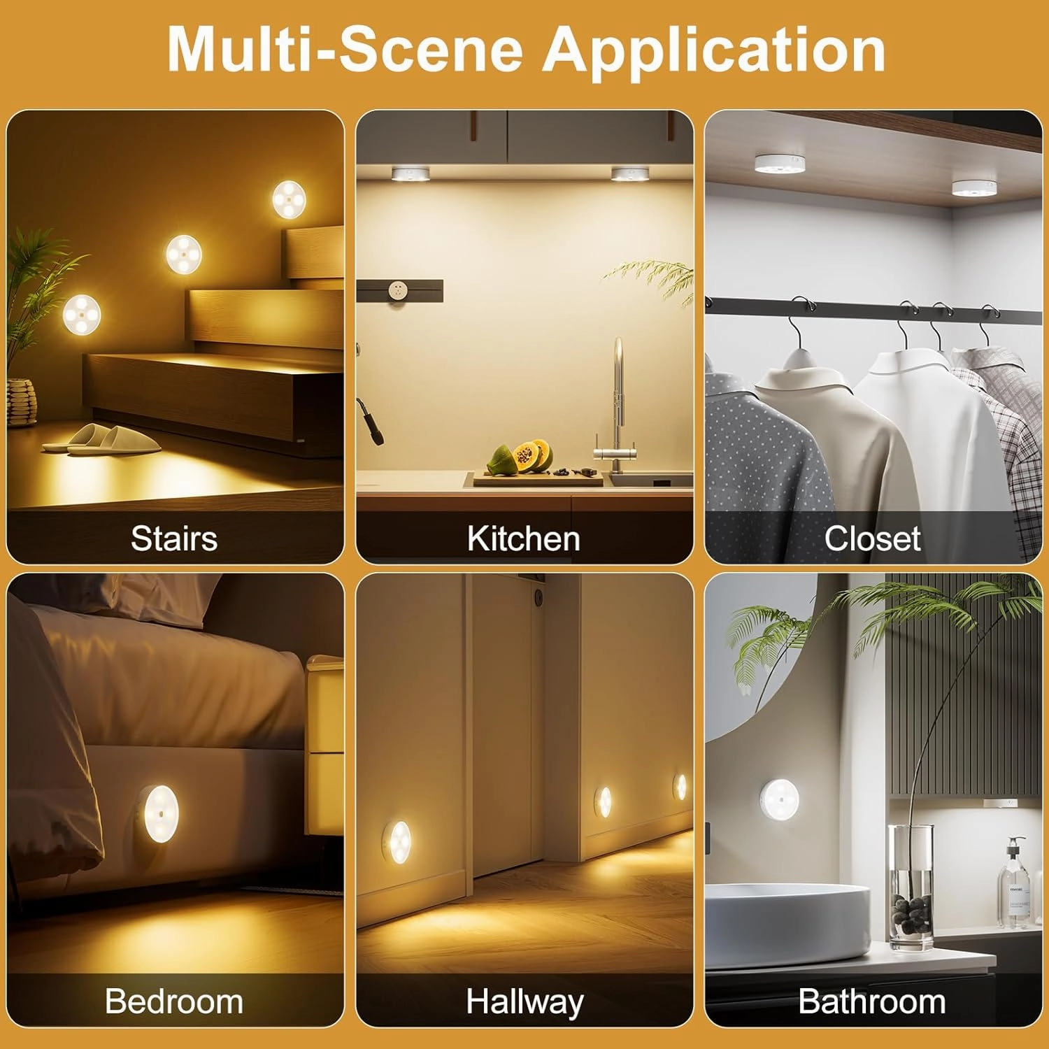 Rechargeable Puck Lights with Remote, 1500mAh Motion Sensor Night Light, 3 Color Temps & Dimmable Stair Lights Indoor, Wireless Stick on Light for Closet, Cabinet, Counter, Bedroom, Kitchen, 4 Pack
