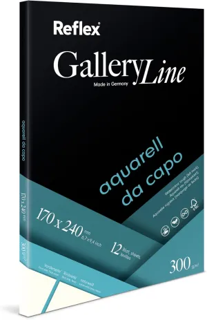 Reflex Watercolour Paper Da Capo 17x24cm 300g/m2 pad 12 Sheets