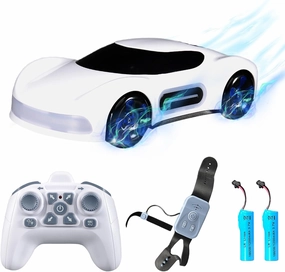 Remote Control Car, Gesture Sensing RC Sunt,360° Rotating Side Hobby Drift RC Car with Cool Light Spray and Music,Toy Cars for Kids,Birthday Gifts for Boys Girls 6-12. (White)