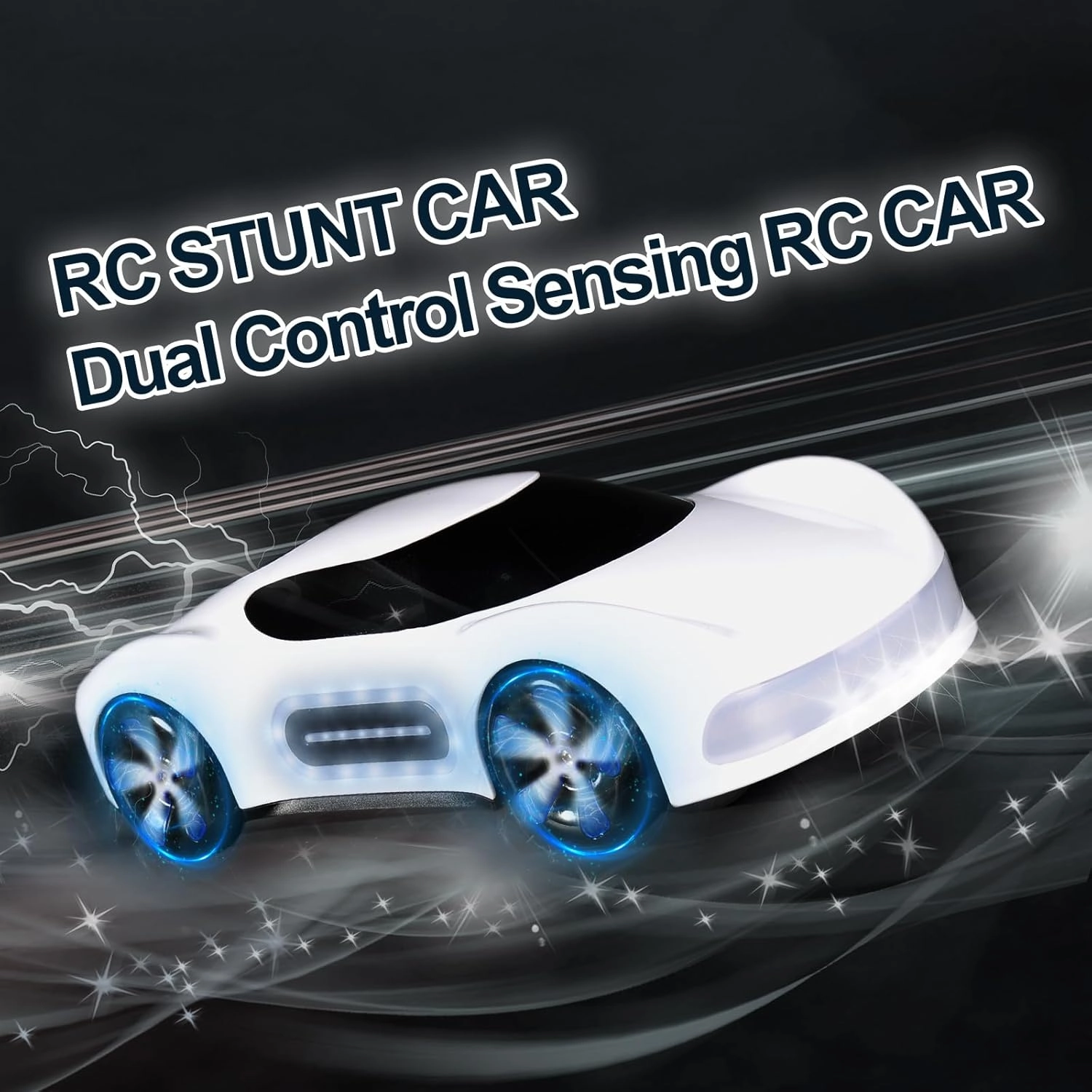 Remote Control Car, Gesture Sensing RC Sunt,360° Rotating Side Hobby Drift RC Car with Cool Light Spray and Music,Toy Cars for Kids,Birthday Gifts for Boys Girls 6-12. (White)