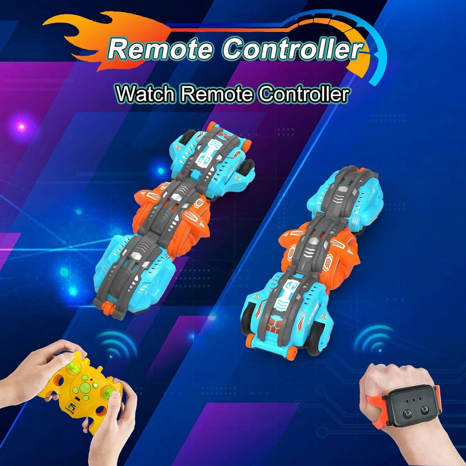 Remote Control Car, RC Stunt Snake Car 360° Roll with Hand Gesture Sensing and Touch Rotation, Super Fast Racing Car for Christmas Birthday Gift, Indoor/Outdoor Toys for 6-12 Year Old Boys Girls