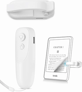 Remote Control Page Turner for Kindle Paperwhite Kobo eReaders, Page Turner Clicker with Wireless Remote Compatible with iPad, Tablets, Cellphones-White