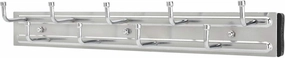 Rev-A-Shelf BRC-14CR 14-Inch Wall Mounted Pullout Closet Belt and Scarf Organization Rack Accessories Holder Hanger with 9 Hooks, Chrome (2 Pack)