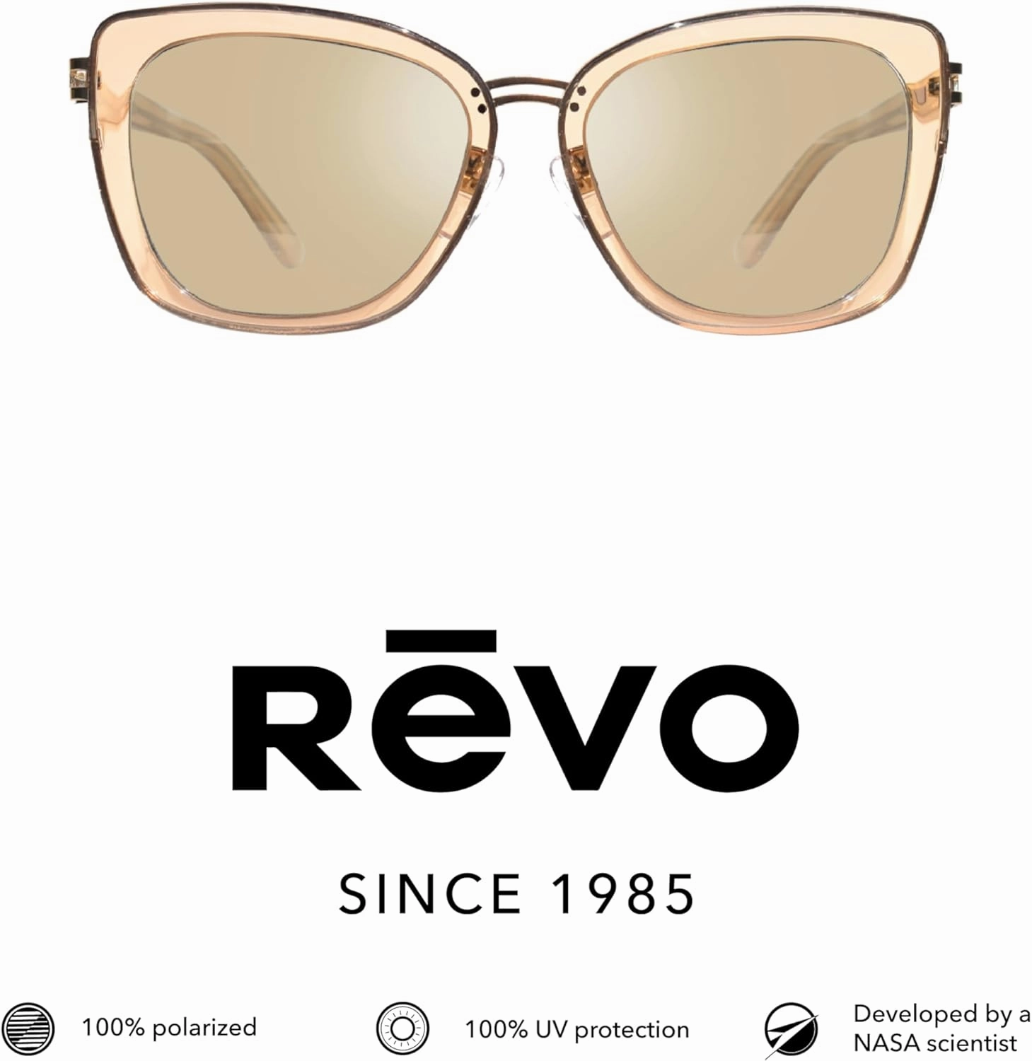 Revo Sunglasses Eva: Polarized Lens with Cat Eye Frame with Stainless Steel Detailing