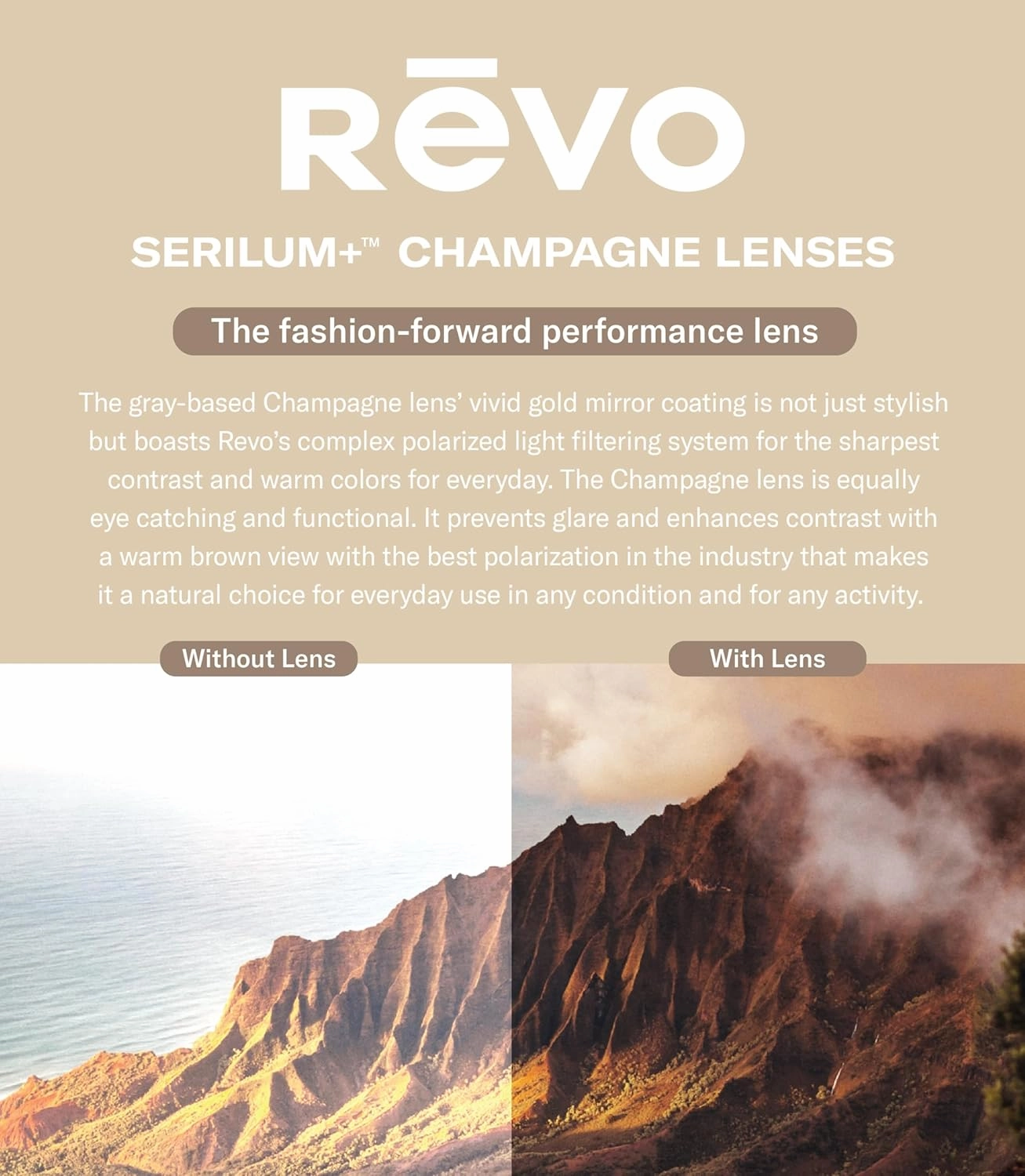 Revo Sunglasses Eva: Polarized Lens with Cat Eye Frame with Stainless Steel Detailing