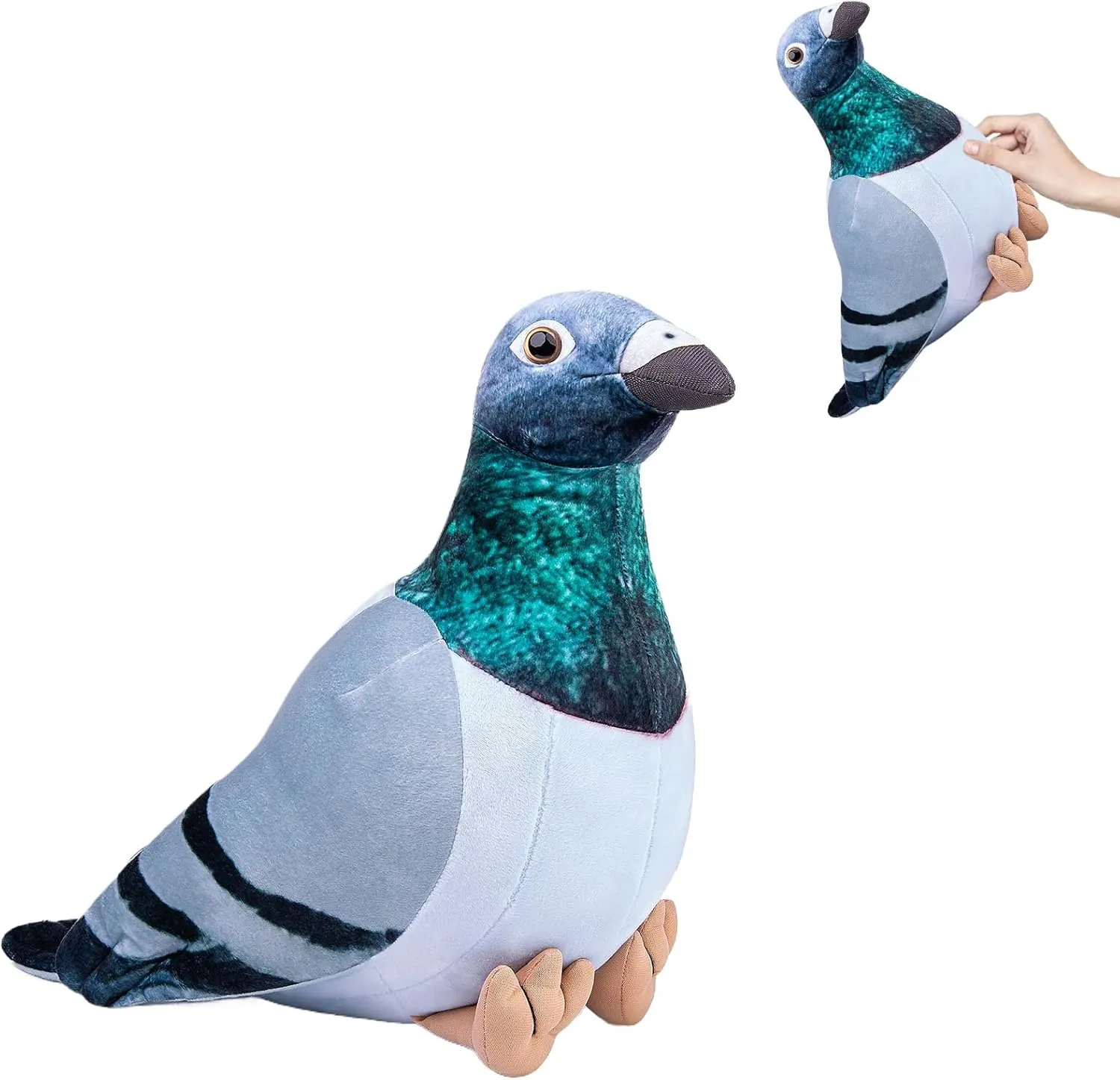 Rock Pigeon Stuffed Animals, Realistic Screaming Rock Pigeon Plush Toy 8in,Cute Soft Bird Animal Plushies Model Gift Collection for Kids