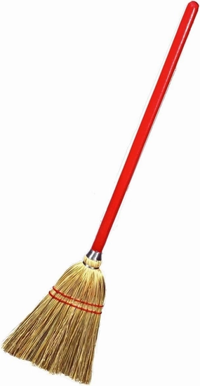 Rocky Mountain Goods Small 34" Broom for Kids and Toddlers - Solid Wood Handle - 100% Natural Corn Bristles - Ideal Size for Kids - Heavy Duty - Toy Broom