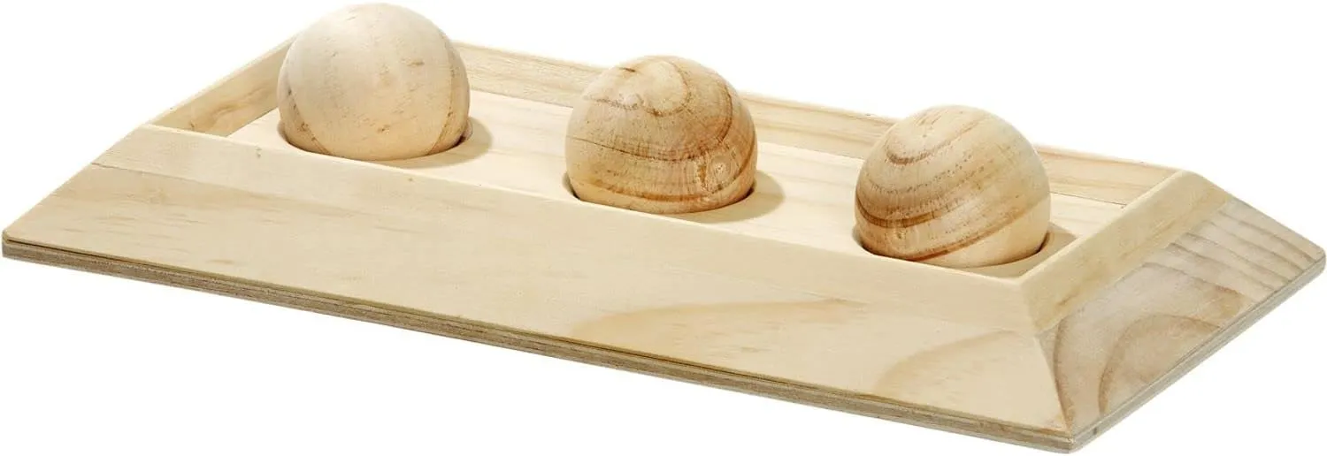Rody Brain Train Board 3 Balls Length 30 cm Width 15 cm Height 6 cm Natural