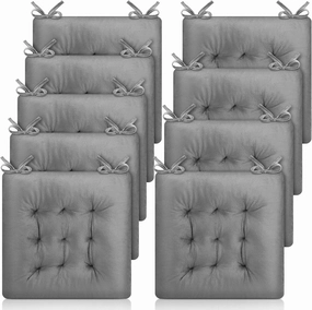 Roowest 9 Pack Seat Cushion Chair Cushions Pads with Ties Non Slip Chair Mat for Kitchen Office Dining Chairs Sofa Patio Furniture Indoor Outdoor Use, 16 x 16 Inch