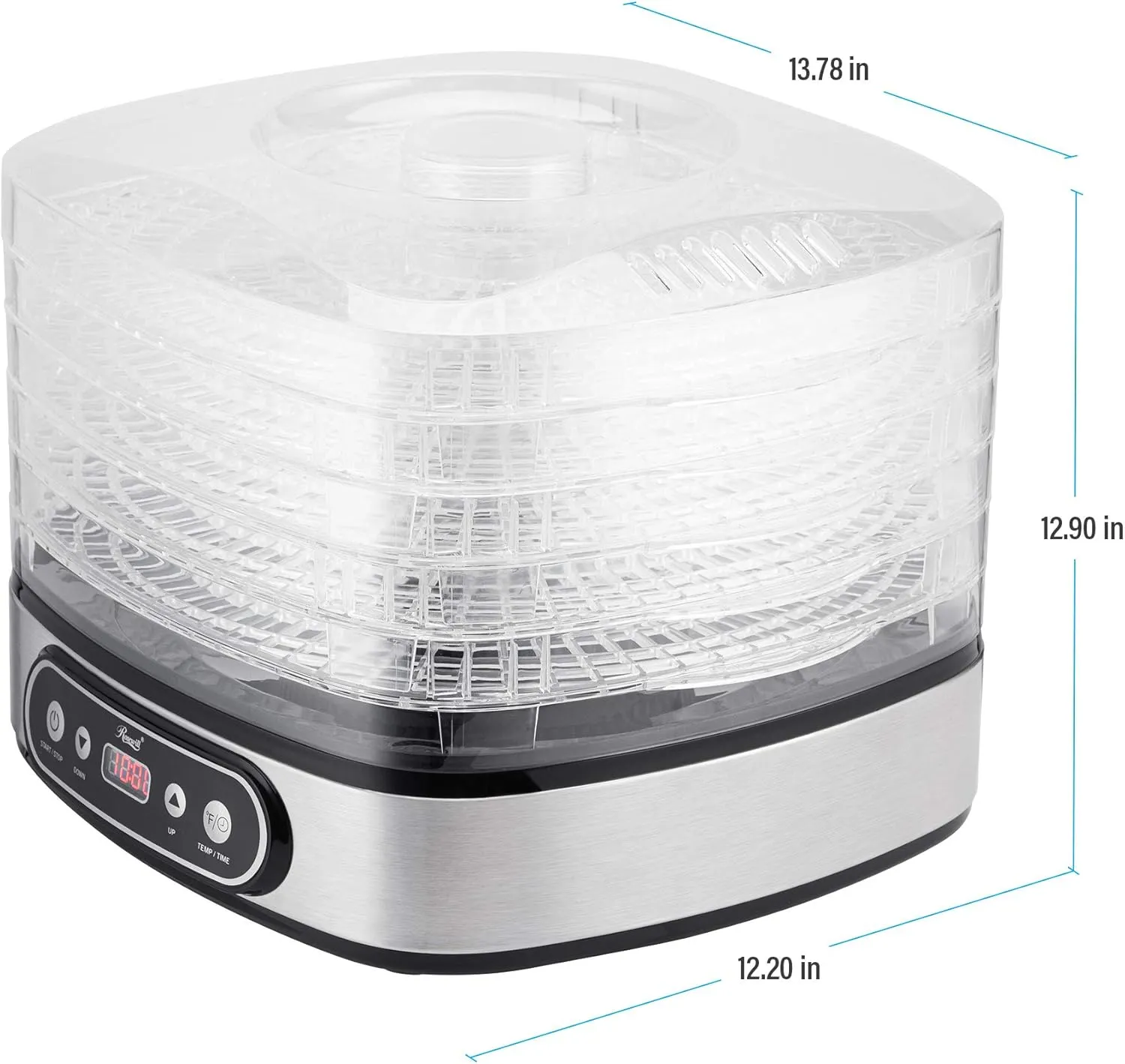 Rosewill Essential Food Dehydrator, 5 Stackable Trays with Adjustable 48H Timer and Temperature Control - Electric Food Preserver for Jerky, Fruits, Veggies, Meat & Dog Treats, Large capacity