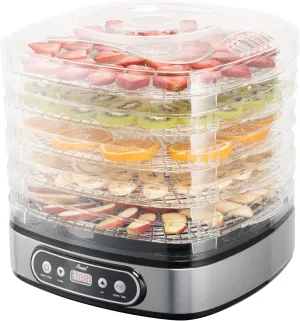 Rosewill Essential Food Dehydrator, 5 Stackable Trays with Adjustable 48H Timer and Temperature Control - Electric Food Preserver for Jerky, Fruits, Veggies, Meat & Dog Treats, Large capacity